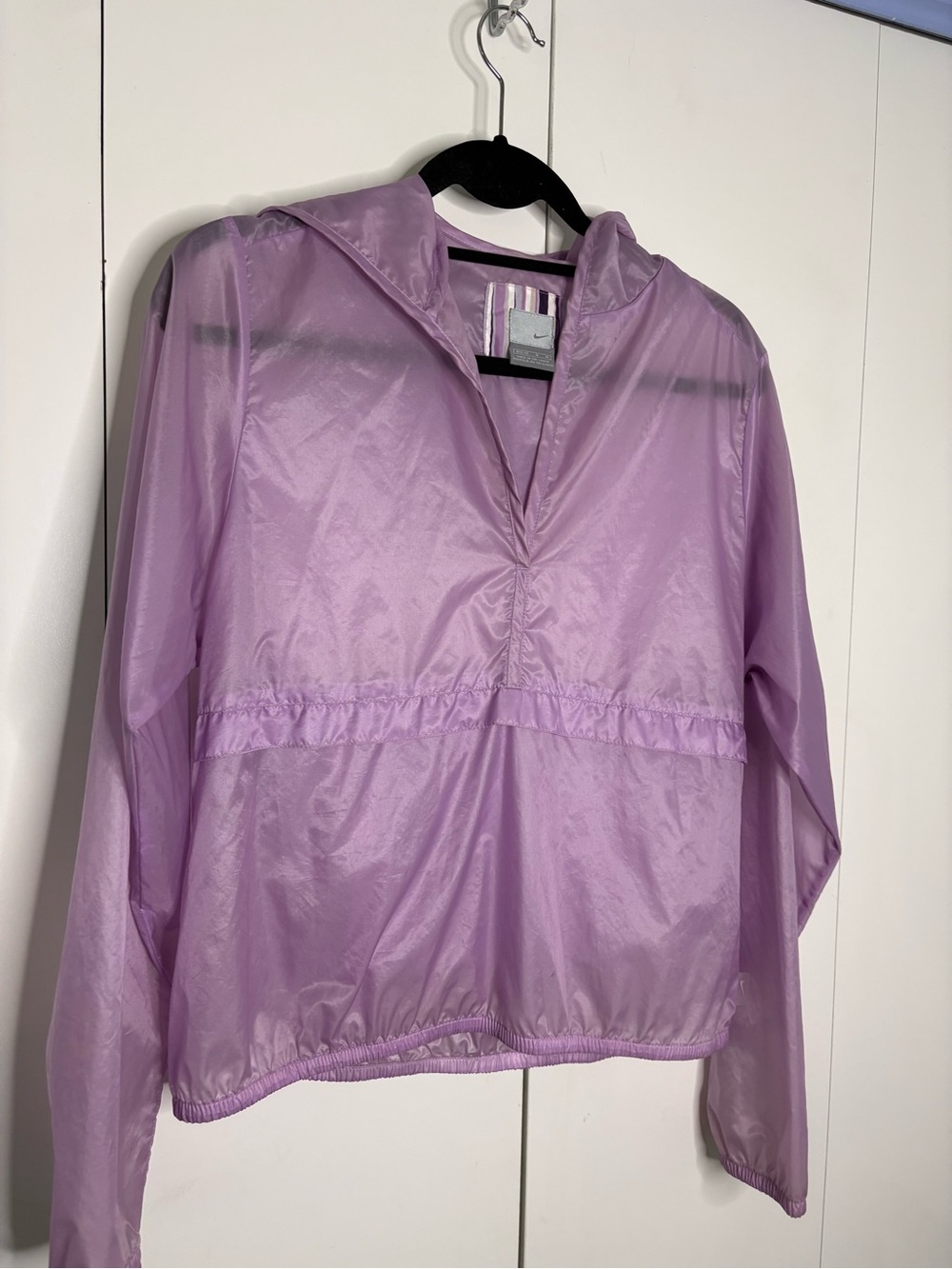 Nike Girls' Paneled Hooded FZ Rain Jacket M 10-12 purple